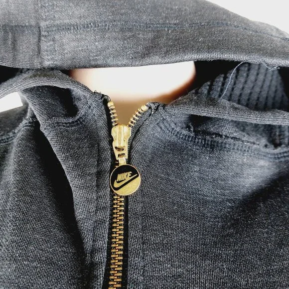 Nike Women's Black Fit Dry Raglon Sleeve Casual Full Zip Hoodie Size L - Picture 10 of 13